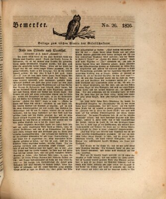 Der Gesellschafter oder Blätter für Geist und Herz Mittwoch 30. August 1826