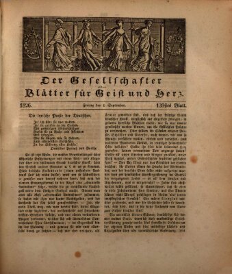Der Gesellschafter oder Blätter für Geist und Herz Freitag 1. September 1826