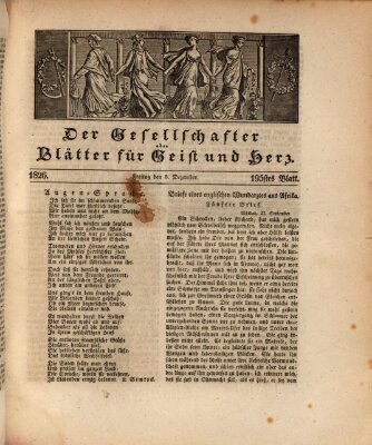 Der Gesellschafter oder Blätter für Geist und Herz Freitag 8. Dezember 1826