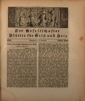 Der Gesellschafter oder Blätter für Geist und Herz Mittwoch 13. Dezember 1826