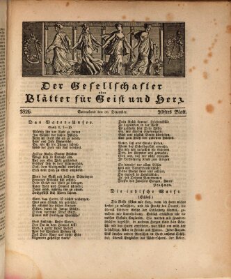 Der Gesellschafter oder Blätter für Geist und Herz Samstag 30. Dezember 1826