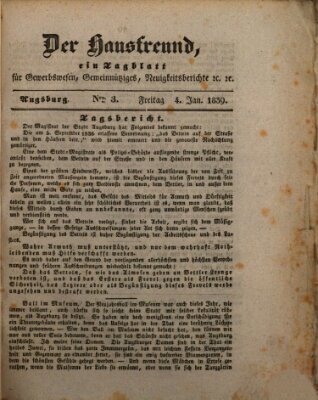 Der Hausfreund Freitag 4. Januar 1839