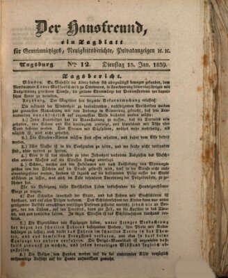 Der Hausfreund Dienstag 15. Januar 1839