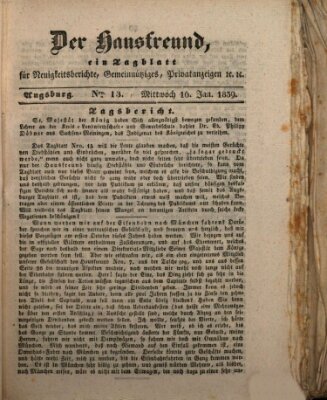 Der Hausfreund Mittwoch 16. Januar 1839