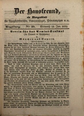 Der Hausfreund Mittwoch 23. Januar 1839