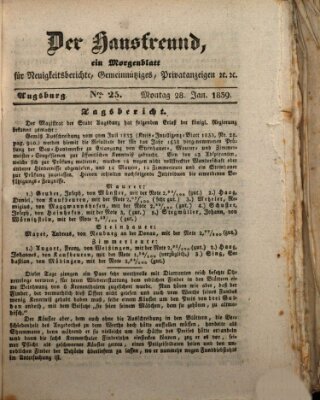 Der Hausfreund Montag 28. Januar 1839