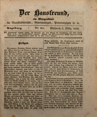 Der Hausfreund Mittwoch 6. März 1839