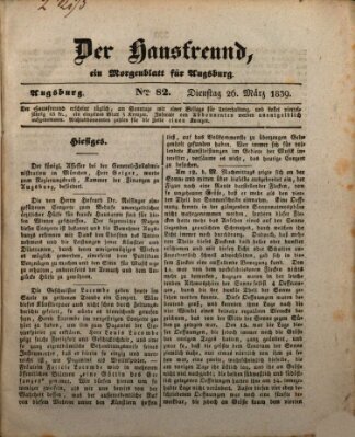 Der Hausfreund Dienstag 26. März 1839