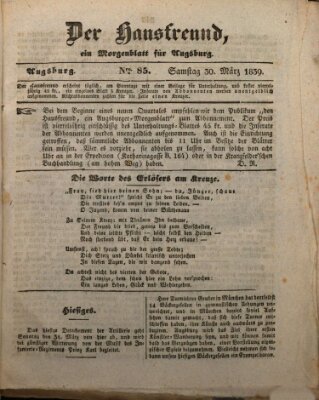 Der Hausfreund Samstag 30. März 1839