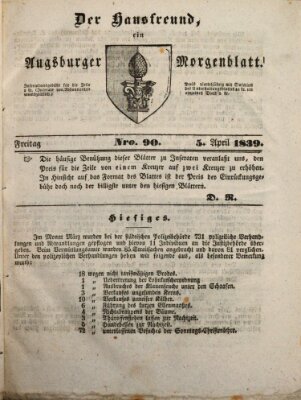 Der Hausfreund Freitag 5. April 1839