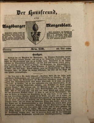 Der Hausfreund Sonntag 26. Mai 1839