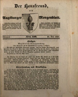 Der Hausfreund Mittwoch 29. Mai 1839