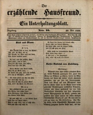 Der Hausfreund Mittwoch 29. Mai 1839