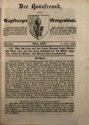 Der Hausfreund Samstag 8. Juni 1839