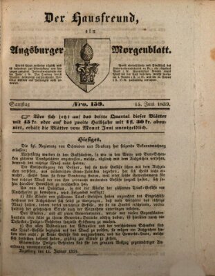 Der Hausfreund Samstag 15. Juni 1839