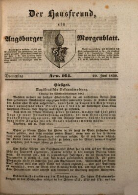 Der Hausfreund Donnerstag 20. Juni 1839