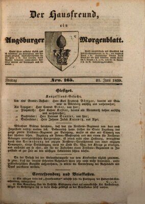 Der Hausfreund Freitag 21. Juni 1839