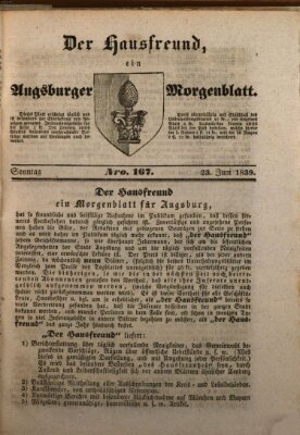 Der Hausfreund Sonntag 23. Juni 1839