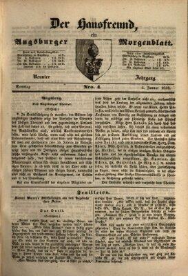 Der Hausfreund Sonntag 4. Januar 1846