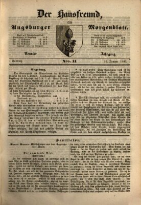 Der Hausfreund Sonntag 11. Januar 1846