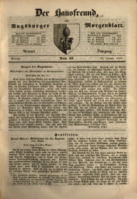 Der Hausfreund Montag 12. Januar 1846