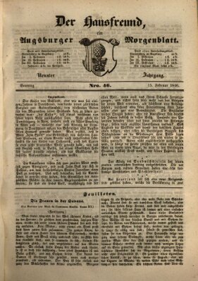 Der Hausfreund Sonntag 15. Februar 1846