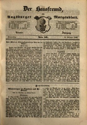 Der Hausfreund Donnerstag 19. Februar 1846