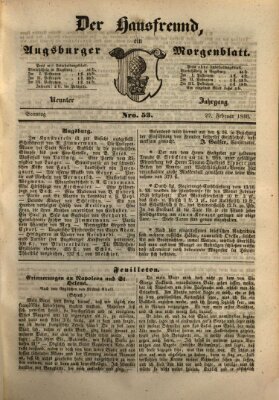 Der Hausfreund Sonntag 22. Februar 1846