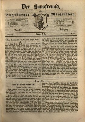 Der Hausfreund Montag 23. Februar 1846