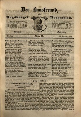 Der Hausfreund Dienstag 24. Februar 1846