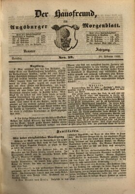 Der Hausfreund Samstag 28. Februar 1846