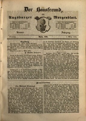 Der Hausfreund Sonntag 1. März 1846