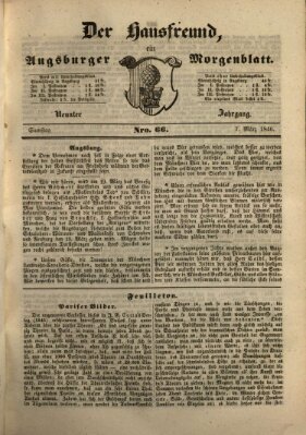 Der Hausfreund Samstag 7. März 1846