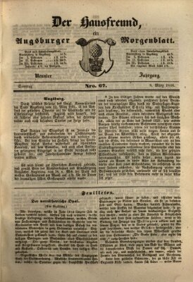 Der Hausfreund Sonntag 8. März 1846