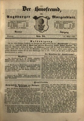 Der Hausfreund Sonntag 15. März 1846