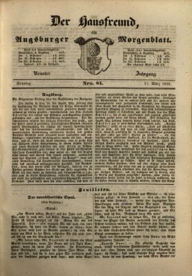 Der Hausfreund Sonntag 22. März 1846