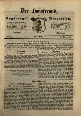 Der Hausfreund Dienstag 31. März 1846