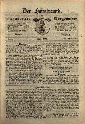 Der Hausfreund Montag 20. April 1846