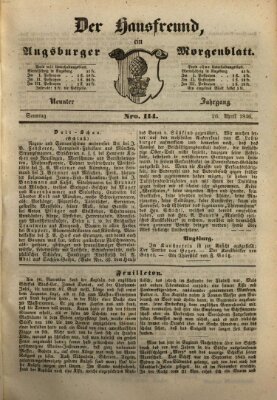 Der Hausfreund Sonntag 26. April 1846