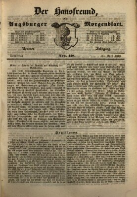 Der Hausfreund Donnerstag 30. April 1846