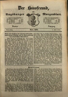 Der Hausfreund Donnerstag 4. Juni 1846