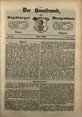 Der Hausfreund Sonntag 5. Juli 1846