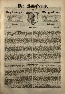 Der Hausfreund Mittwoch 15. Juli 1846