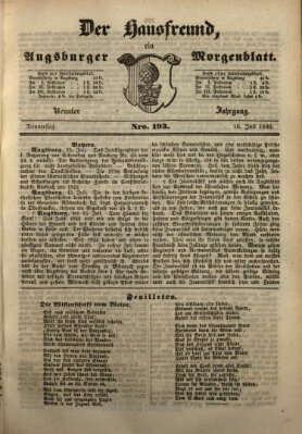 Der Hausfreund Donnerstag 16. Juli 1846