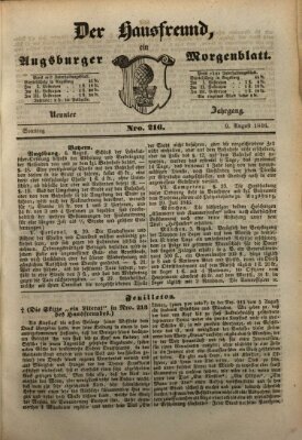 Der Hausfreund Sonntag 9. August 1846