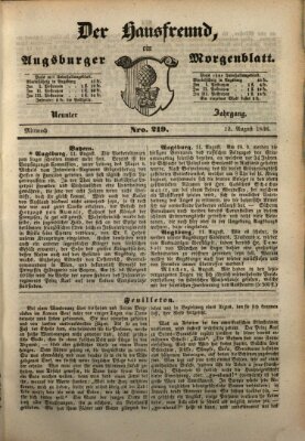 Der Hausfreund Mittwoch 12. August 1846