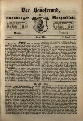 Der Hausfreund Montag 24. August 1846