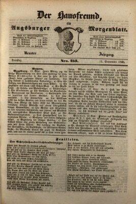 Der Hausfreund Dienstag 15. September 1846