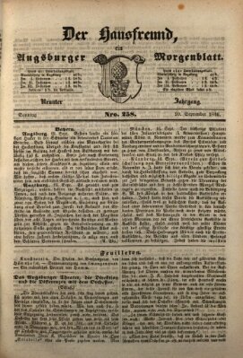 Der Hausfreund Sonntag 20. September 1846