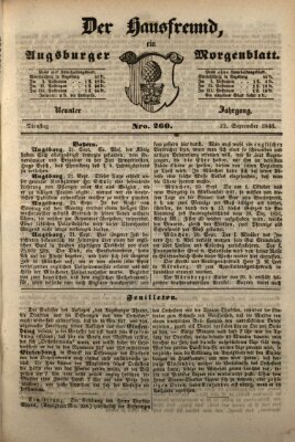 Der Hausfreund Dienstag 22. September 1846